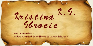 Kristina Ibročić vizit kartica